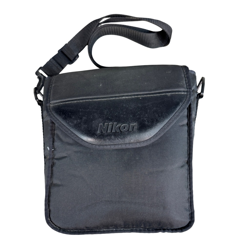 Nikon Camera Shoulder Bag Black Canvas Adjustable Strap Compact Carrying Case